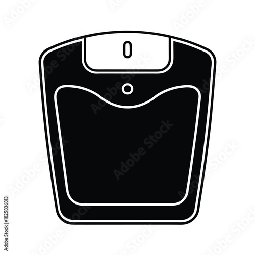 Smart Bathroom Scale With Connected Fitness Tracking vector line art on white background