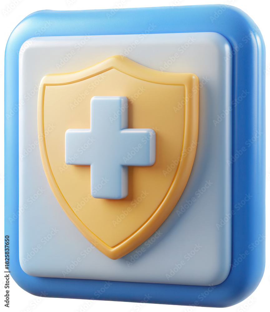 Fototapeta premium Insurance AI software icon png 3D render png technology png business png protection png coverage png artificial intelligence png digital png finance png transparent background image