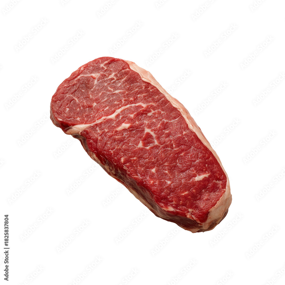 Obraz premium Raw beef steak sirloin on black background