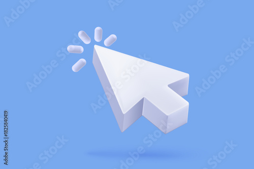 3d holographic arrow cursor icon signs on background. Computer mouse pointer arrow for interfaces, tech navigation, mouse clicks, location search concepts. 3d cursor icon vector render illustration