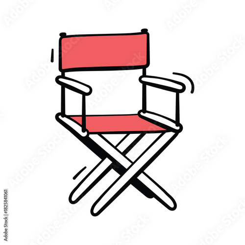 Take your hands on this creative icon of director chair, premium vector