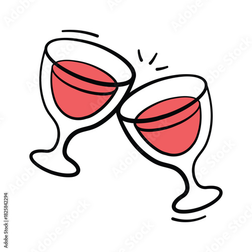 A captivating hand drawn icon of cheers