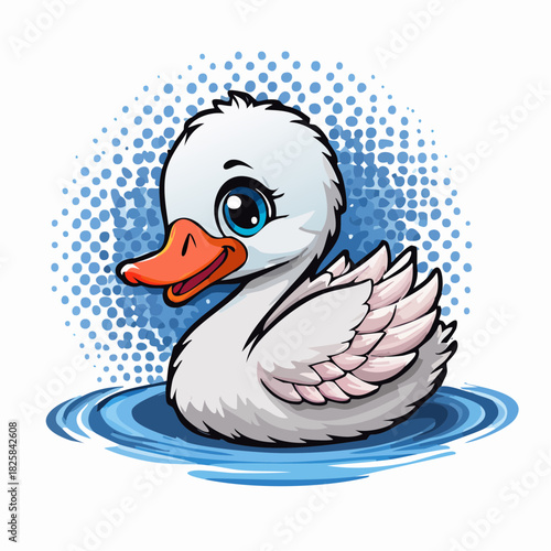 kleiner Schwan - Cartoon Comic Stil