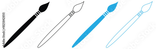 Vibrant art brushes for creative projects and artistic presentations,Paint Brush icon, Brush sign vector for web site Computer and mobile app,