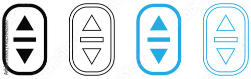 Elevator control panel icons for up and down movement directions,Admin Panel icon sheet multiple style collection