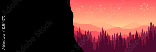 Abstract panoramic winter background with a simple snowfield and hills for a modern website.