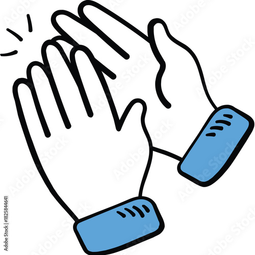 Modern hand drawn icon of clapping hands, trendy vector