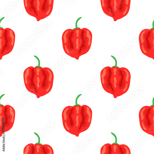 Seamless Bell Pepper Vector Pattern