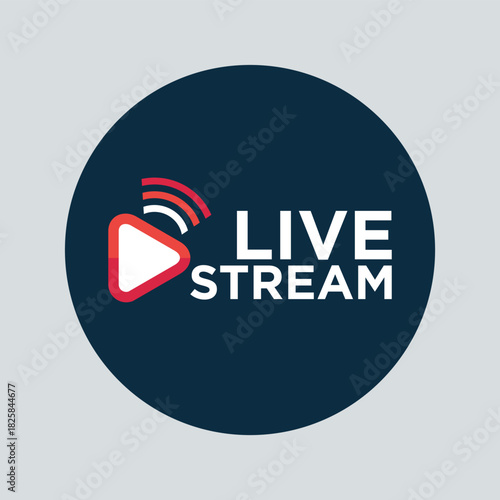 Live streaming logo. Online stream sign. Flat simple design.