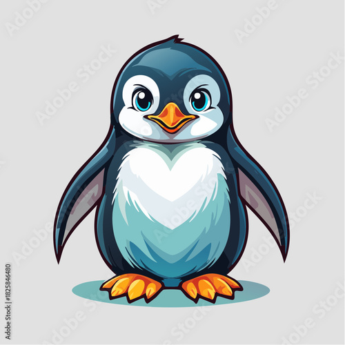 Pinguin - Cartoon Comic Stil