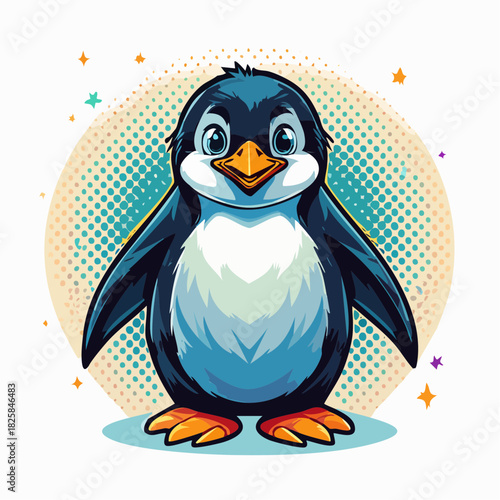 Pinguin - Cartoon Comic Stil
