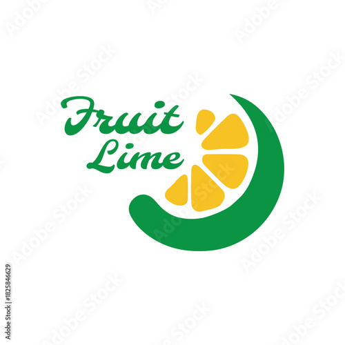 Lime fruit logo  fresh  icon vector symbol illustration minimalist design