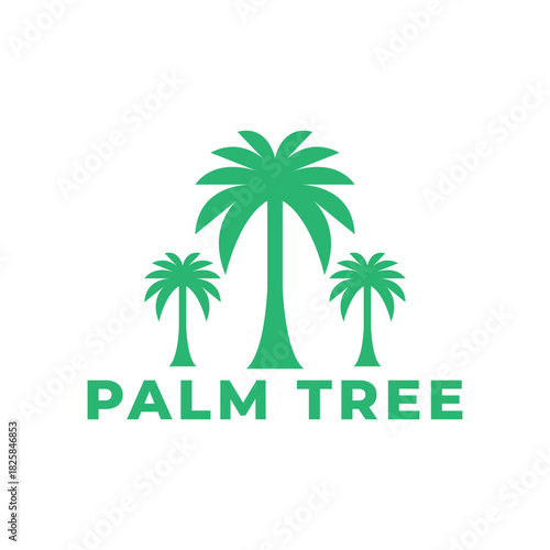 Palm tree logo  garden  icon vector symbol illustration minimalist design