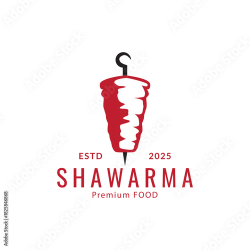 Shawarma food logo  traditional arabic  icon vector symbol illustration minimalist design