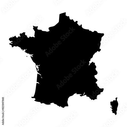 Outline vector map of France and Belgium with highlighted borders illustrating their geography in Europe
