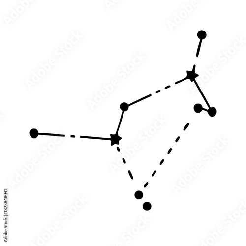 Minimalist line art drawing of the leo constellation