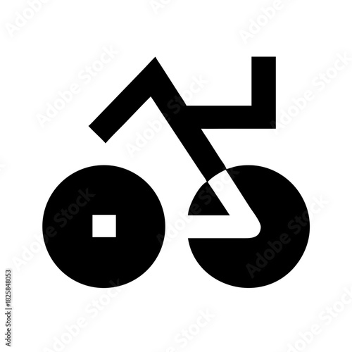 Simple black and white bicycle icon or pictogram
