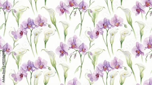 Tiny orchid and lily blend, lilac and pearl white harmony