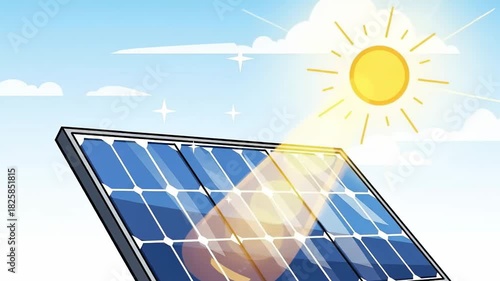 Solar Panel Capturing Sunlight Energy for Renewable Power Generation.