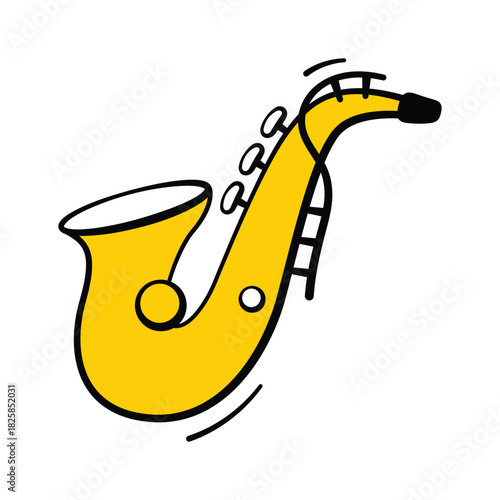 Trendy saxophone icon used to play smooth and jazzy melodies