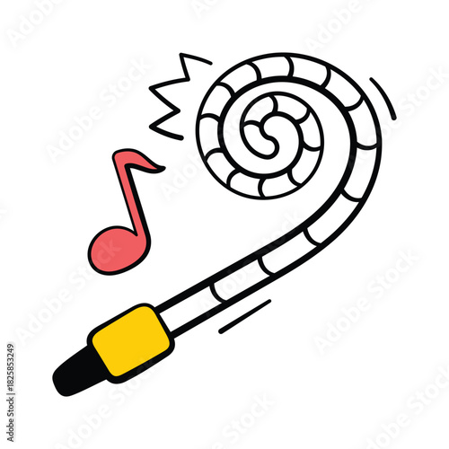 Get this modern design of party blower in editable style