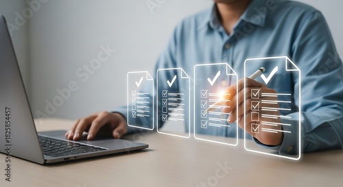 Online document management system showing business productivity and task completion