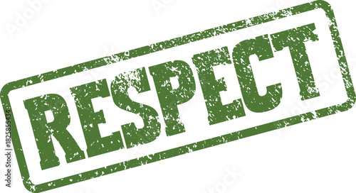 Professional green respect rubber stamp for valuing dignity and esteem