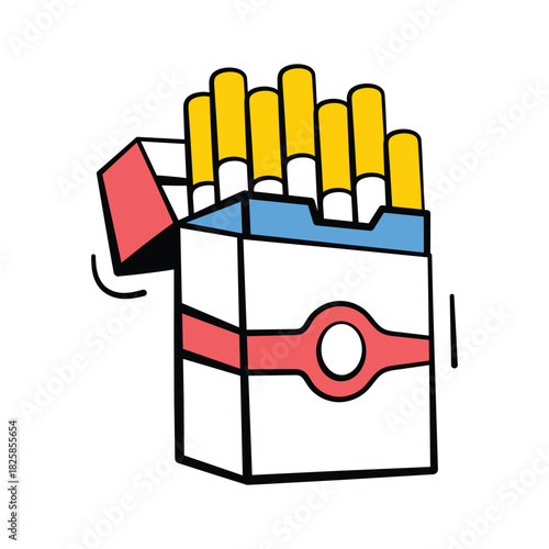 Trendy hand drawn cigarette pack icon, modern vector