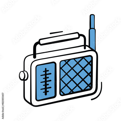 A classic radio for listening to AM/FM broadcasts, entertainment vector