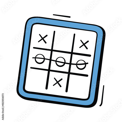 A tic tac toe game used for a quick two player strategy game