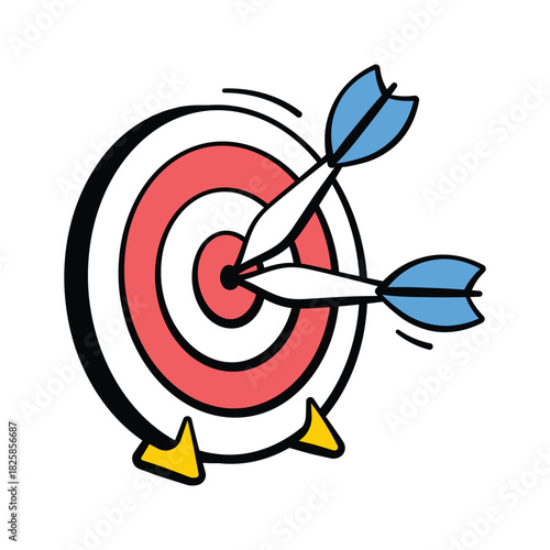 A dartboard with darts representing accuracy and fun games