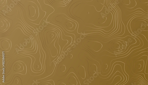 Golden Abstract Topographic Contour Line Background