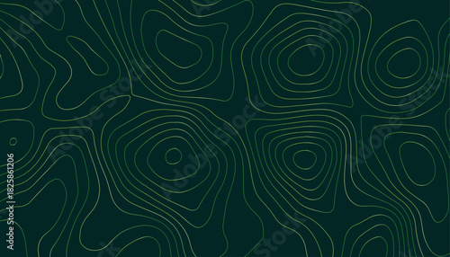 Abstract Green and Yellow Contour Lines