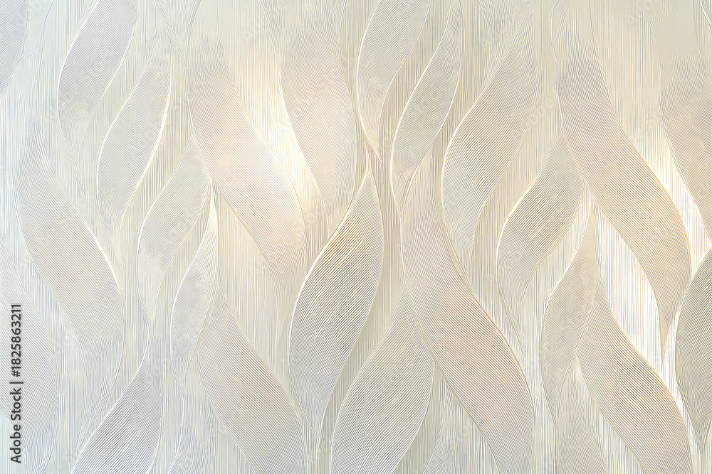 Obraz premium Elegant flowing leaf pattern in neutral tones creating a sophisticated backdrop