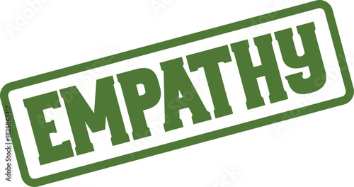 Compassionate Green Empathy Word Stamp Representing Understanding and Human Connection
