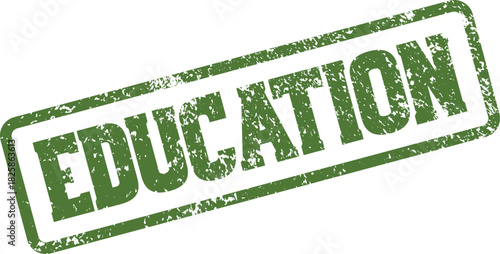 Crucial Green Education Word Stamp Promoting Academic Growth and Intellectual Development