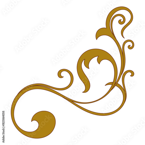 Vintage scroll line, decorative pattern for Thai pattern