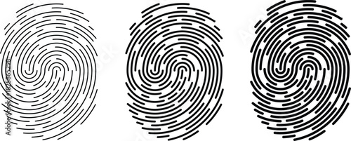 Fingerprint identification symbol icon set in flat style. Security authentication. Vector illustration isolated on white 5