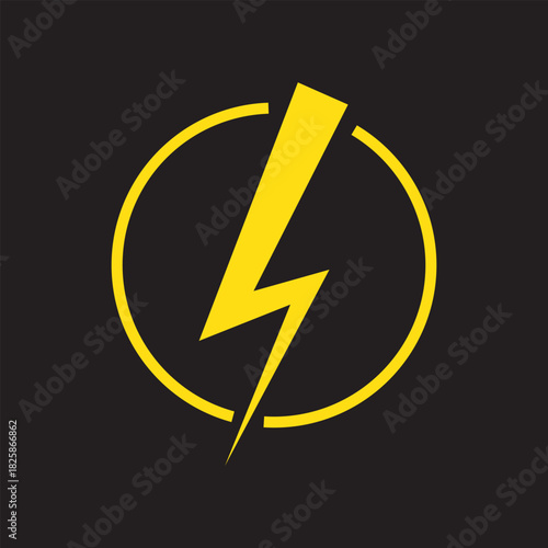Free Download Yellow lightning bolt icons collection. Flash symbol, thunderbolt. Simple lightning strike sign. Vector illustration on black background - GFXLoad