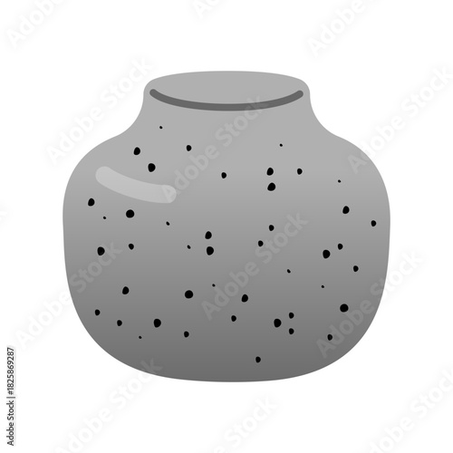Ceramic vase, kitchenware, jar icon. Craft hobby vector illustration. Ceramic dish, colorful tableware, clay product. Craft hobby vector illustration.
