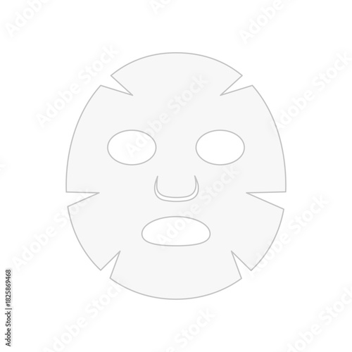 Disposable Face Mask illustration. Moisturizer product, face cosmetic, facial mask icon. Doodle style. Morning routine, cleansing procedure concept. Vector