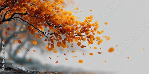 Graphic illustration of red leaves