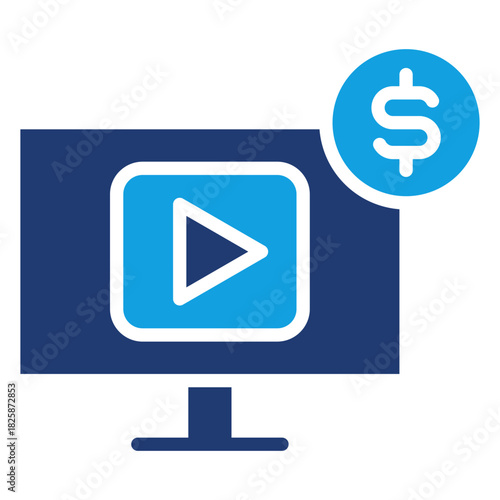 Monetization Blue Color Icon