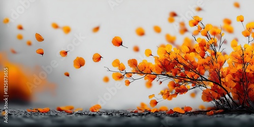 Graphic illustration of red leaves