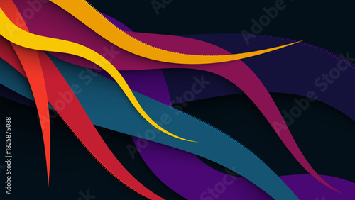 Colorful abstract vector background with flowing lines and vibrant wave patterns