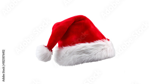 Happy Santa Claus cartoon character in red suit with a gift bag, isolated on a white background for Christmas and winter holiday greeting illustration