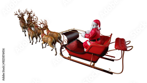 Happy Santa Claus cartoon character in red suit with a gift bag, isolated on a white background for Christmas and winter holiday greeting illustration