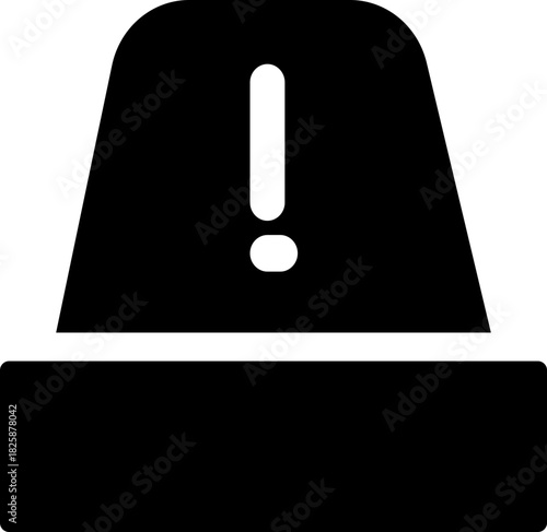 Emergency siren of ambulance or police, simple icon. Black linear icon with editable stroke, emergency siren vector icon .black outline filled version . isolated transparent background 