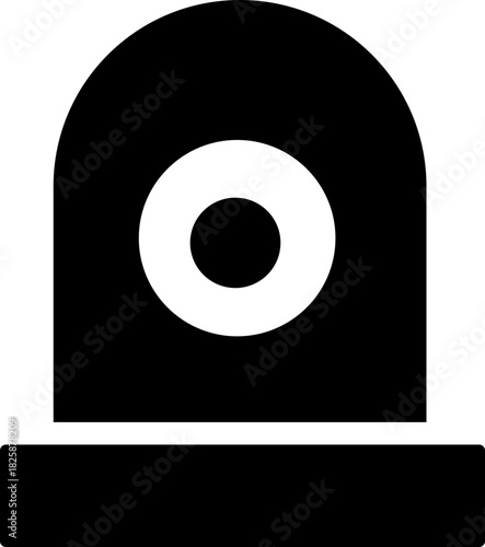 Emergency siren of ambulance or police, simple icon. Black linear icon with editable stroke, emergency siren vector icon .black outline filled version . isolated transparent background 