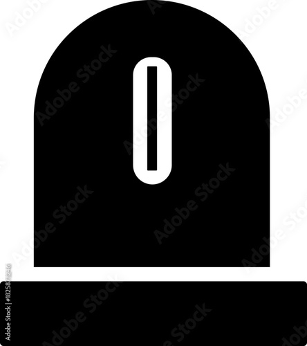 Emergency siren of ambulance or police, simple icon. Black linear icon with editable stroke, emergency siren vector icon .black outline filled version . isolated transparent background 